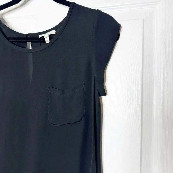 JOIE 100% Silk Rancher Black Pocket Blouse Size XS Neutral Dark Academia0 - Picture 2 of 6